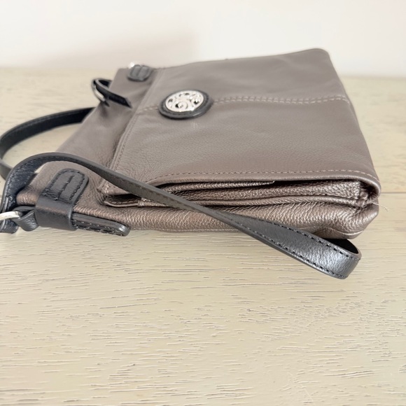 NWT Brighton Brown Taupe Brown Sullivan Expandable Crossbody Bag Purse Leather - Picture 8 of 8
